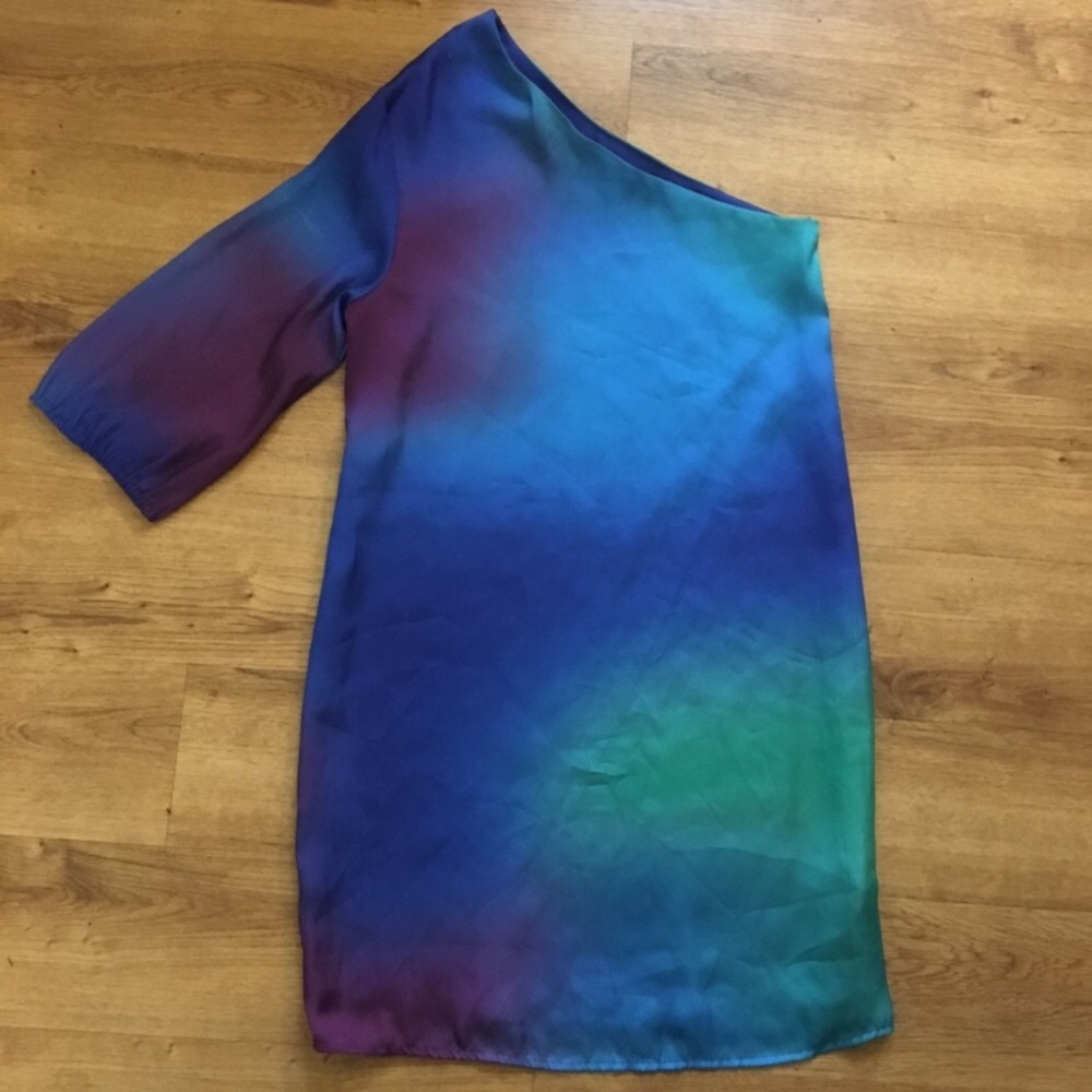 Go! Fun Blue One Shoulder Dress Sz S